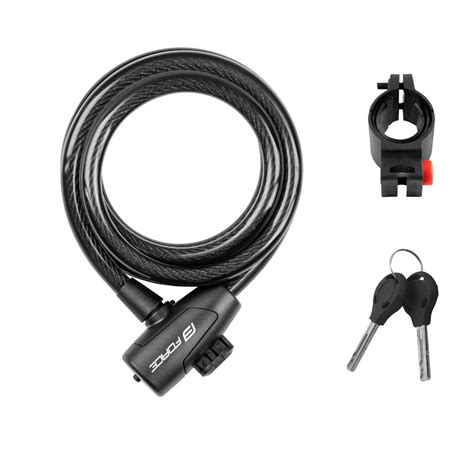 Купить Велозамок тросовый Force LUX 8-1800мм черный , цена