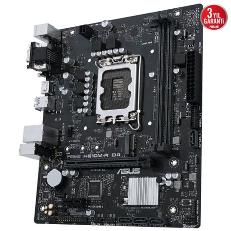 Asus Prime H610m R D4 Intel H610 Soket 1700 Ddr4 3200mhz Matx Gaming Oyuncu Anakart