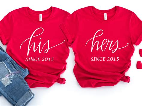 His Hers Shirts Matching Shirts Anniversary T Valentines Etsy