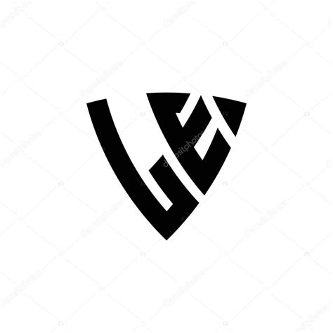 Le Monogram Logo Letra Con Forma De Escudo Triangular Diseño De Estilo Aislado Sobre Fondo