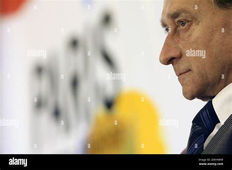 Paris Mayor Bertrand Delanoe Attends A Meeting Held At The Gymnase