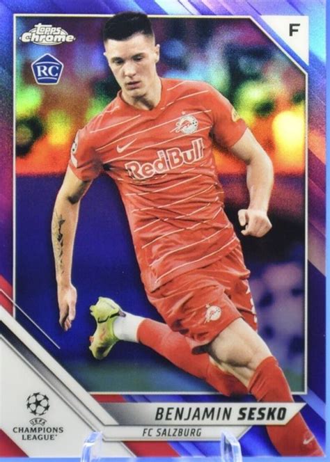 Benjamin Sesko 2021 Topps Chrome UEFA Champions League 187 Purple