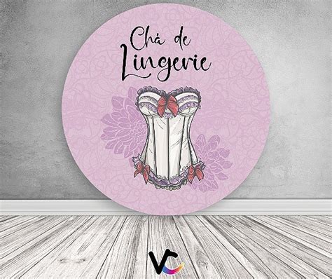 Painel De Festa Redondo x Chá de Lingerie Lilás Via Cores Paineis de Festa