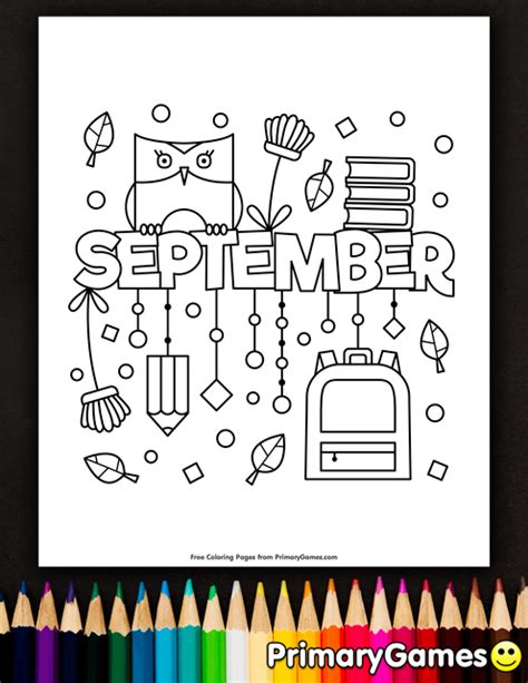 September Coloring Page ~ Coloringish