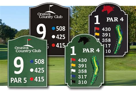 Standard Golf Green Line” Tee Signsmounting Posts Club Resort