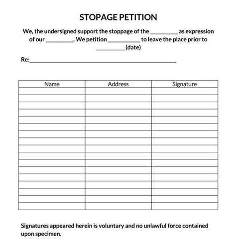 Free Petition Templates Word Pdf