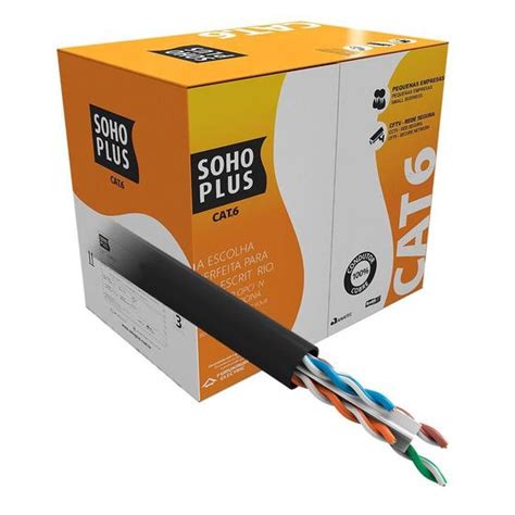 Cabo De Rede Furukawa SohoPlus CAT 6 U UTP 24AWGX4P CMX 305m