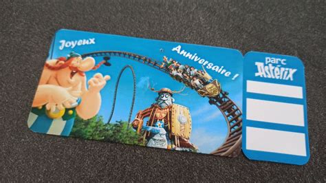 Billet Parc Astérix Ticket personnalisé Invitation Cadeau