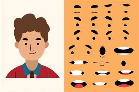 Premium Vector Face Expression For Animation Asset Vector Illustration