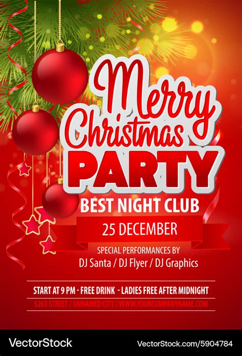 Christmas party flyer template Royalty Free Vector Image