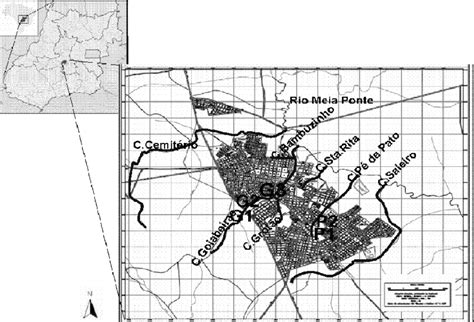 Munic Pio De Inhumas Goi S Seus Afluentes E Pontos De Amostragem Nos