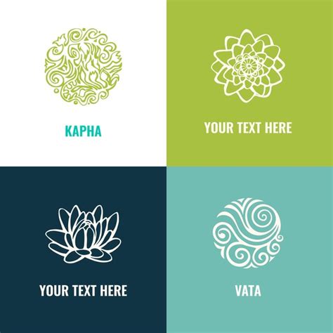 Ayurveda Logo Lotus Illustration Icon Vata Pitta Kapha Images Stock