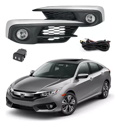 Kit Faros Niebla Honda Civic 2016 2017 2018 Biseles Y Switch Meses