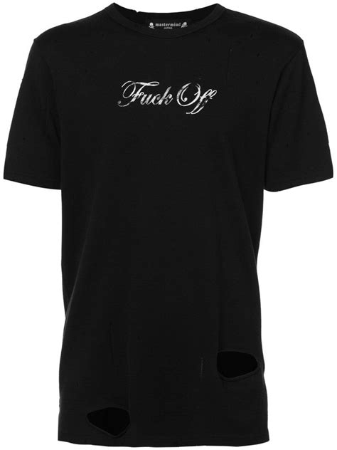 Mastermind Japan Fuck Off T Shirt In Black For Men Lyst