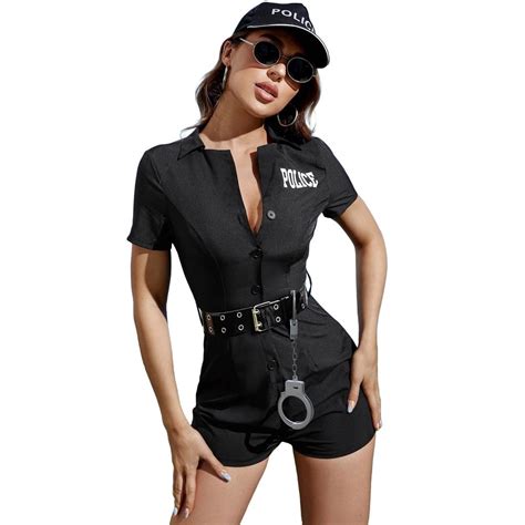 S XL sexy policial feminino uniforme cop costume policial uniforme erótico RPG lingerie erótica