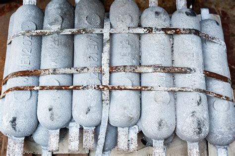 Premium Photo A Pack Of Zinc Anodes For Installation On A Ship To