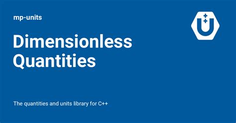 Dimensionless Quantities Mp Units