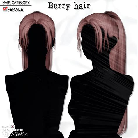 Reina TS4 Berry Hair Reina Sims4 Sims Hair Sims 4 Dresses Sims 4 Teen