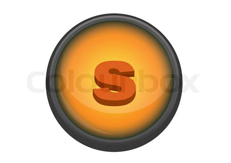 BuchStaben s auf Knopfdruck glänzend | Stock-Vektor | Colourbox