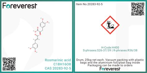 迷迭香酸CAS 20283 92 5 Foreverest Resources Ltd