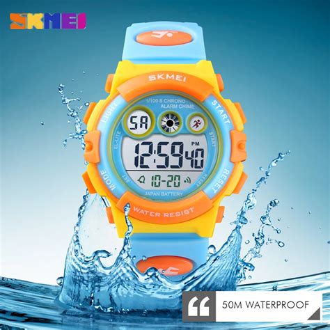 SKMEI enfants montre numérique 50m LED étanche Sport montre pour