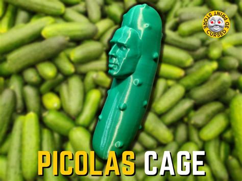 Picolas Cage Pickle Nicolas Cage Nick Cage Meme Cursed Etsy