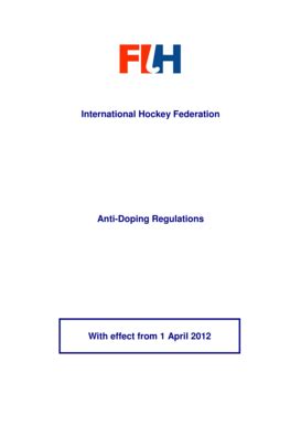 Fillable Online Fih Anti Doping Regulations International Hockey