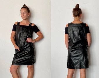 Faux Leather Dress Etsy