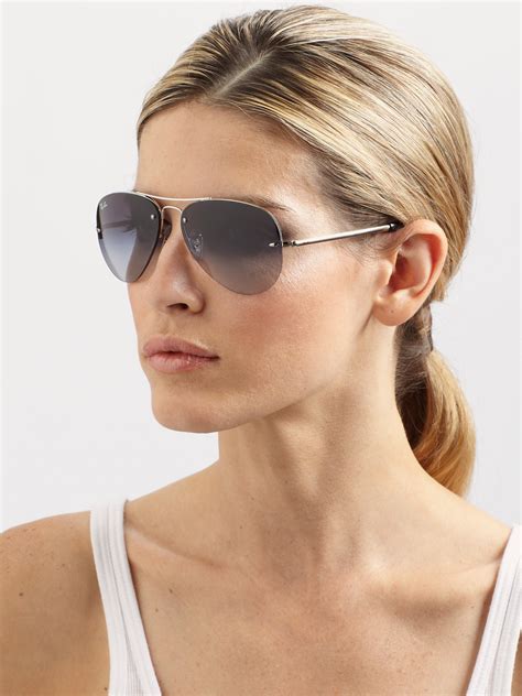 Lyst Ray Ban Aviator Sunglasses In Gray