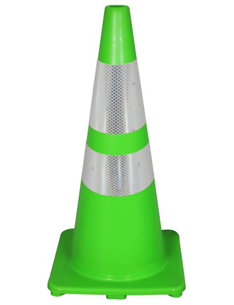 28 Lime Cone W Reflective Collars Economy CEL28RC64 Traffic