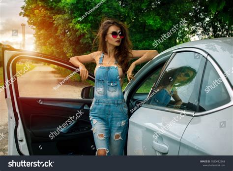 Sexy Beautiful Brunette Stands Near White Stock Photo Shutterstock
