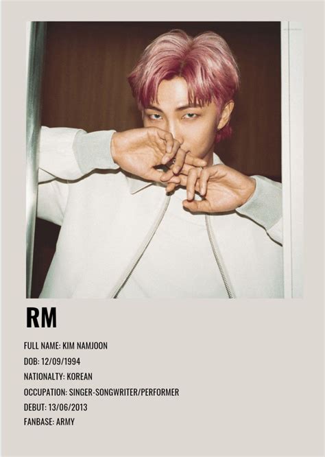 Rm Bts Polaroid Poster Pôster De Música Capas De Filmes Poster Pra Imprimir