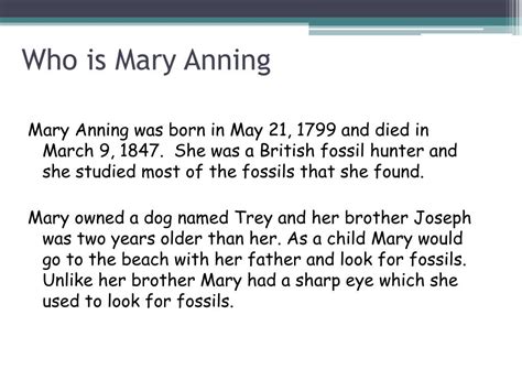 PPT - Mary Anning PowerPoint Presentation, free download - ID:1441816