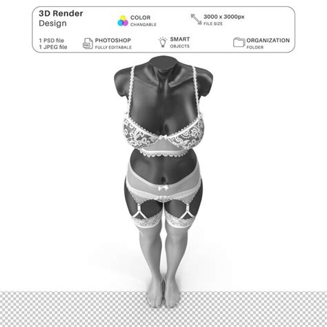 Femmes Portant De La Lingerie Mockup Modélisation 3d Fichier Psd Lingerie Sexy Réaliste PSD
