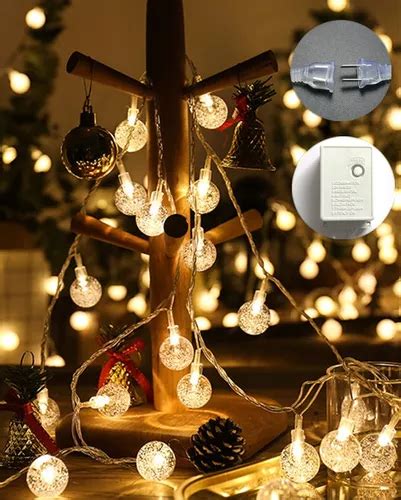 Serie Luces Navidad Decoracion Arbol Led Bola Ambar M Meses Sin