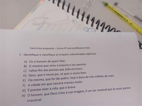 Identifique E Classifique As Orações Subordinadas Substantivas Em