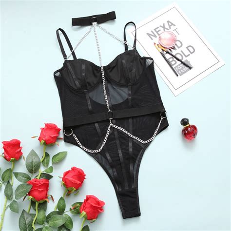 Women Lingerie Bodysuit Lace Teddy Snap Crotch One Piece Underwire Babydoll Ebay