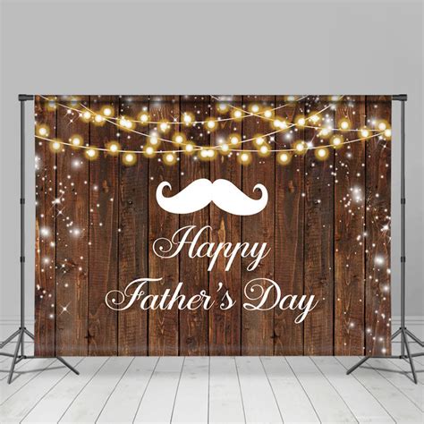 Wooden Glitter Bokeh Happy Fathers Day Backdrop Lofaris