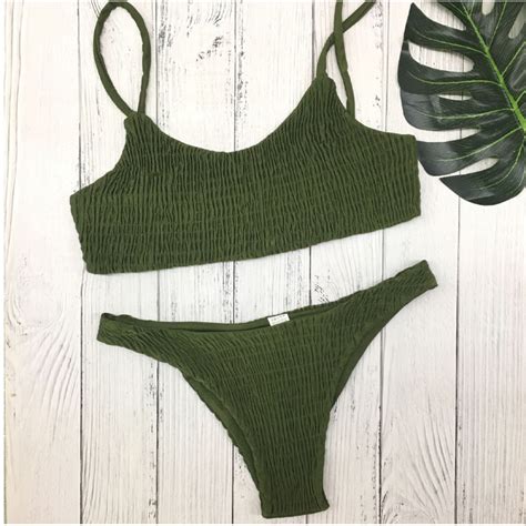 Sexy Women Push Up Bandage Bikini Set Shopee Philippines