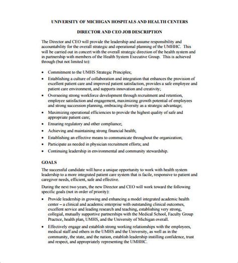 Nonprofit Executive Director Job Description Template