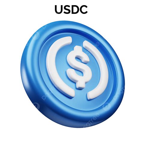 Usd Coin Or Usdc Blue 3d Rendering Tilted Right View Cryptocurrency Illustration Cartoon Style