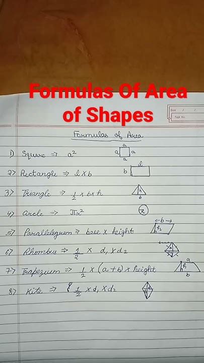 area  shapes formulas atstudymagic ejey youtube