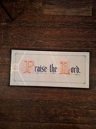 Vintage Framed Christian Phrase. Salutation from Bible "Prasie the Lord ...