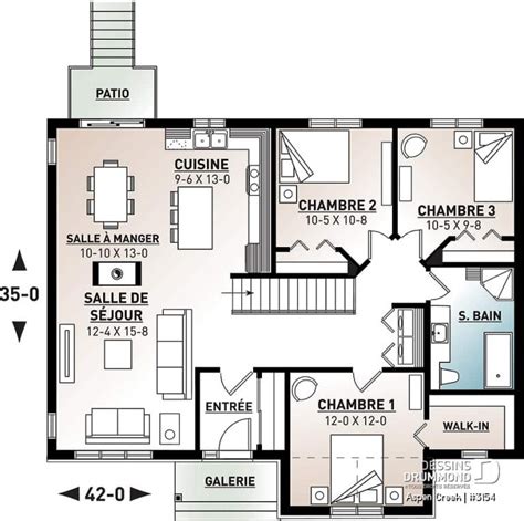 Plain pied 3 chambres au même niveau Blogue Dessins Drummond