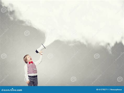 Kid Boy With Megaphone Stock Image Image Of Bowtie Child 61378271