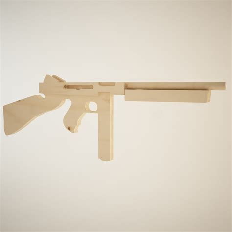 3d model wooden thompson toy gun