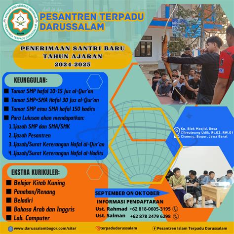 Pendaftaran Santri Baru Psb Pesantren Terpadu Darussalam