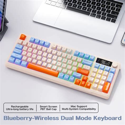 Механическая игровая клавиатура Bluetooth/2,4G с дисплеем и кнопкой ...