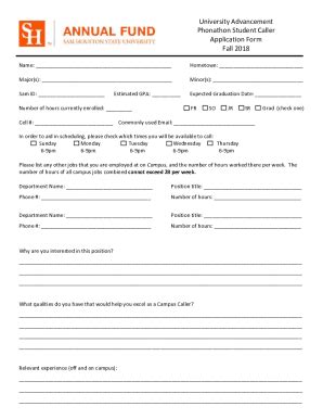 Fillable Online Phonathon Student Caller Application Form Tuskegee