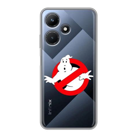 Полупрозрачный дизайнерский силиконовый чехол для Infinix Hot 30i Охотники за привидениями лого